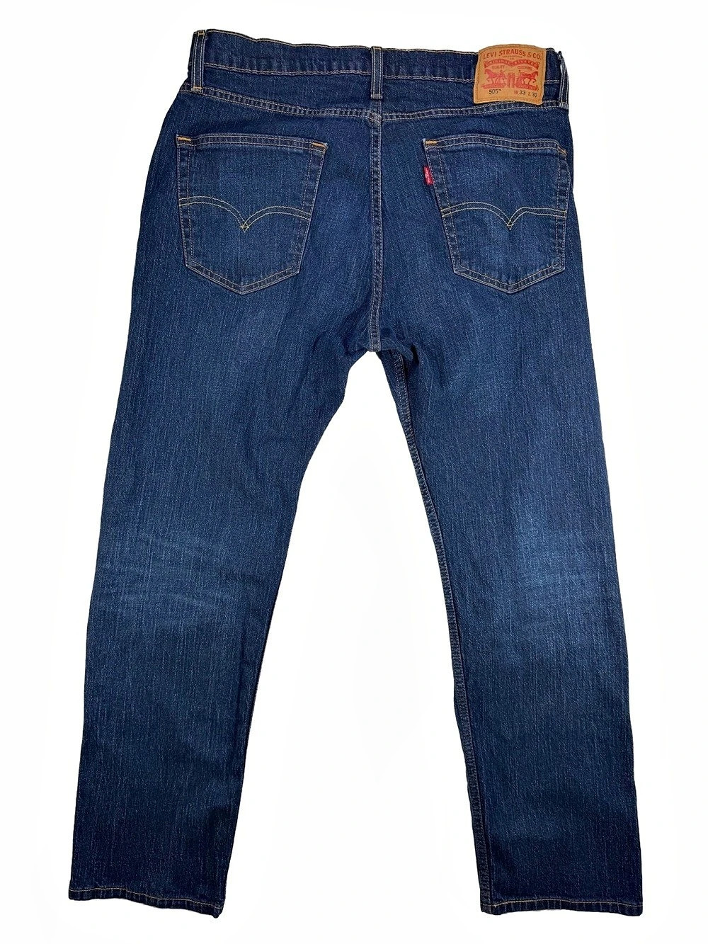 Levi’s 505 Men’s Jeans W33 L33 Actual 33-34x29 Straight Leg Blue Denim - Picture 3 of 7